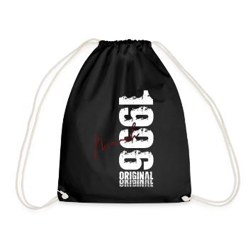 30th Birthday Gift Husband Wife March 1996 - Drawstring Bag - black - Front