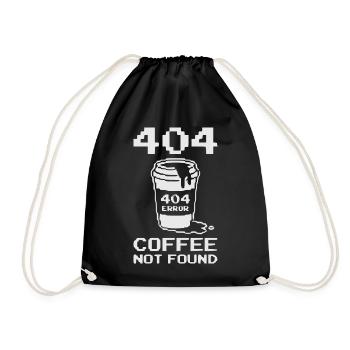 Fun Shirt 404 Not Found Shirt, Hoodie, Mug - Drawstring Bag - black - Front