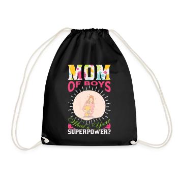 Jungen-Mama-Superkraft lustiges Muttertagsgeschenk - Turnbeutel - Schwarz - Vorne