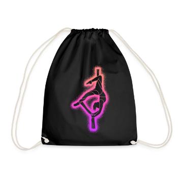 Vertical Cloth Aerial Acrobatics Girls Aerial Silk - Drawstring Bag - black - Front