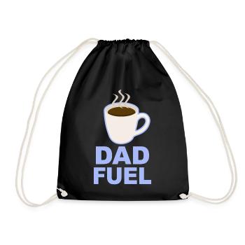 Dad Fuel – Kaffeebetriebenes Papa-Design - Turnbeutel - Schwarz - Vorne