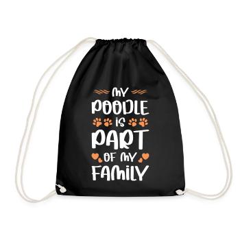Mein Poodle Teil der Familie - Turnbeutel - Schwarz - Vorne