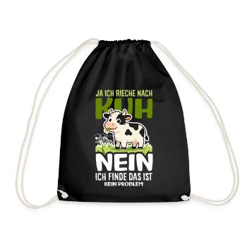 Ja Ich Rieche Nach Kuh Bauer Landwirt Spruch - Turnbeutel - Schwarz - Vorne