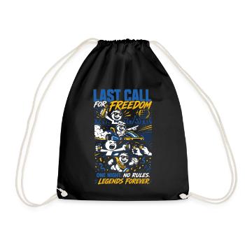 Last Call For Freedom Bachelor Party - Drawstring Bag - black - Front