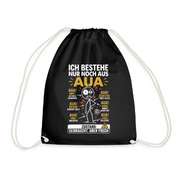 Aua Au Dem Alter entsprechen guter Zustand lustig  - Turnbeutel - Schwarz - Vorne