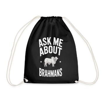 Brahman Cattle Cows Gift - Drawstring Bag - black - Front