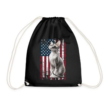 Cornish Rex US Cornish Rex Cat - Drawstring Bag - black - Front