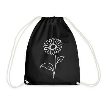 Botanische Blume mit feinen Blättern - Turnbeutel - Schwarz - Vorne