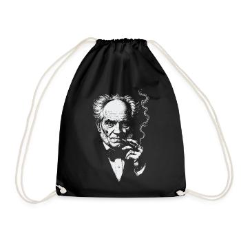 Arthur Schopenhauer raucht Zigarre - Turnbeutel - Schwarz - Vorne