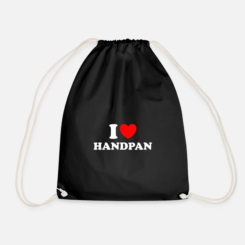 Ich Liebe Handpans I love Handpan - Drawstring Bag - black