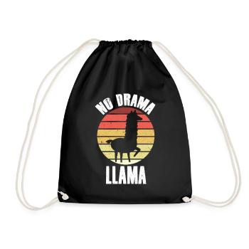 Lama Llama Alpaca - Drawstring Bag - black - Front