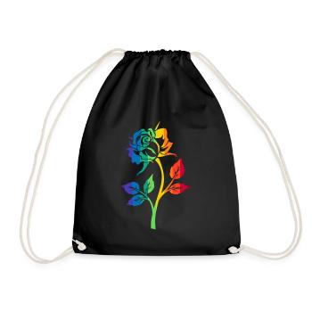 RAINBOW ROSE - Drawstring Bag - black - Front