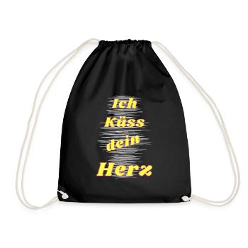 Ich küss dein Herz - Turnbeutel - Schwarz - Vorne