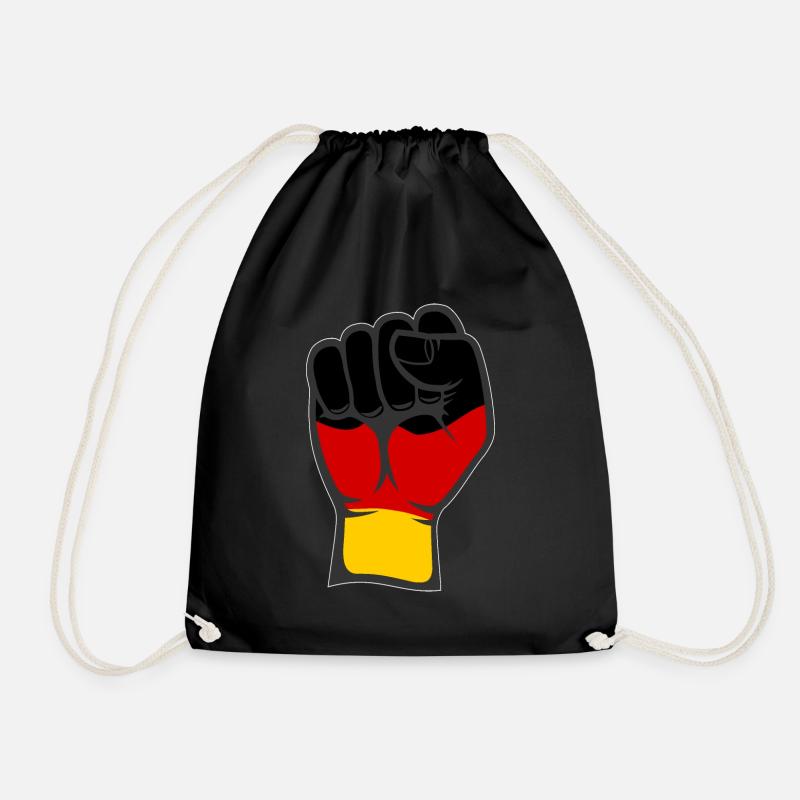 Deutschland Flagge Faust Hand Symbol - Turnbeutel - Schwarz