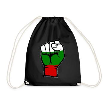 Bulgarien Flagge Faust Hand Symbol - Turnbeutel - Schwarz - Vorne