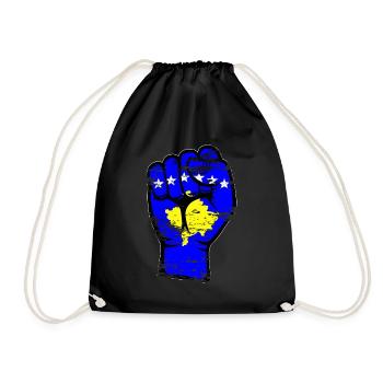Drapeau du Kosovo Poing Main Utilisé Symbole - Sac de sport léger - noir - Devant