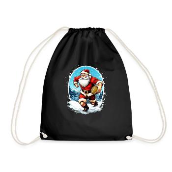 Joueur de rugby du Père Noël - Sac de sport léger - noir - Devant