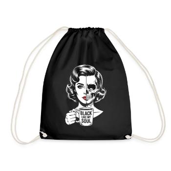 Noir comme mon âme ! Goth Café Emo Girl - Sac de sport léger - noir - Devant
