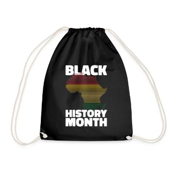 black history month Afrika Geschenk - Turnbeutel - Schwarz - Vorne