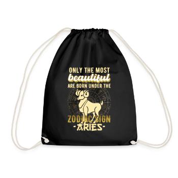 Zodiac Sign Aries Astrology Gift - Drawstring Bag - black - Front