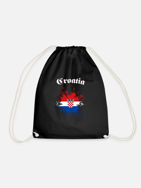 Croatia Hrvatska Croatia - Drawstring Bag - black