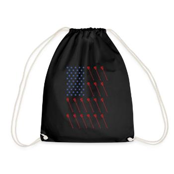Sport Us Flag Field Lacrosse - Drawstring Bag - black - Front