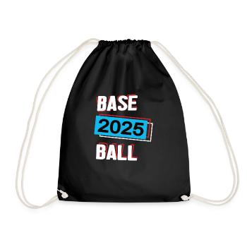 Baseball 2025 Baseballer Baseballspieler Spiel - Turnbeutel - Schwarz - Vorne