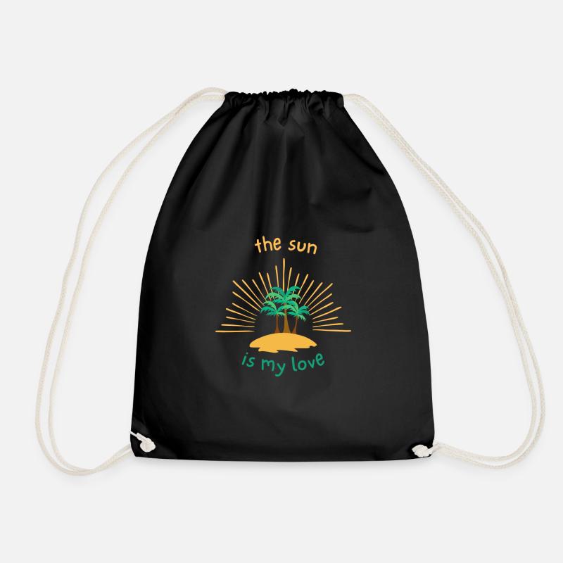 The sun - Drawstring Bag - black