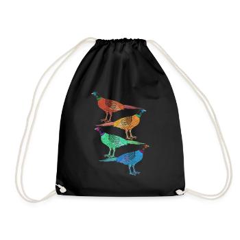 Pheasant Hunting Hunting Hunting Pheasant - Drawstring Bag - black - Front
