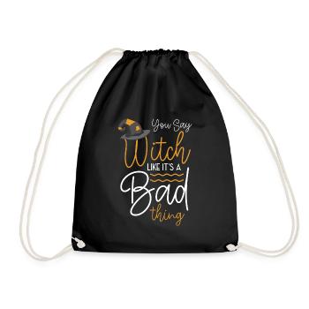 Balai de sorcière Dicton magique Drôle - Sac de sport léger - noir - Devant