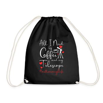 Astronomy Planets Galaxy Astronaut - Drawstring Bag - black - Front