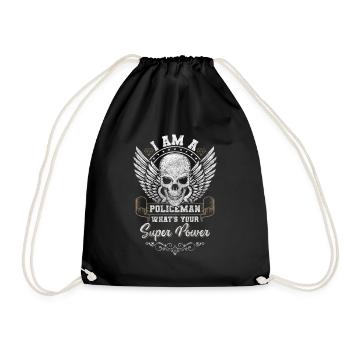 Police Occupation Commissary Handcuffs - Drawstring Bag - black - Front
