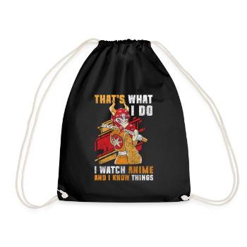 Anime Senpai Art - Drawstring Bag - black - Front