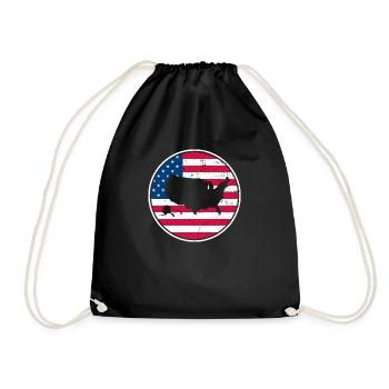 Carte des États-Unis Vintage Drapeau américain - Sac de sport léger - noir - Devant