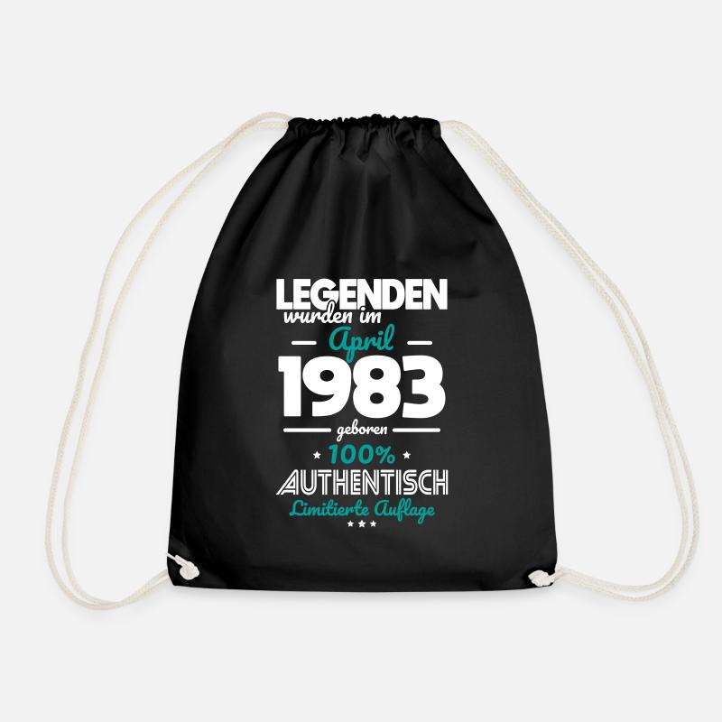 40. Geburtstag - Legenden wurden im April 1983 - Turnbeutel - Schwarz