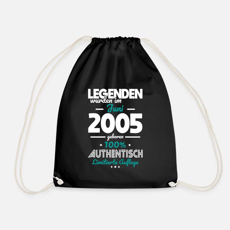 18. Geburtstag - Legenden wurden im Juni 2005 - Turnbeutel - Schwarz