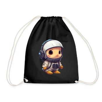 Chicken chick astronaut, cosmonaut in space - Drawstring Bag - black - Front