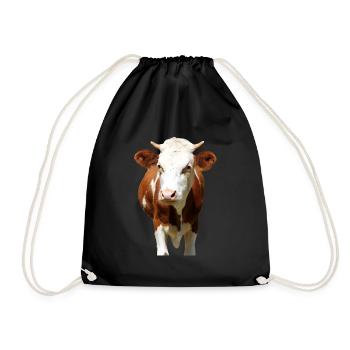 Cow Cow Head - Drawstring Bag - black - Front