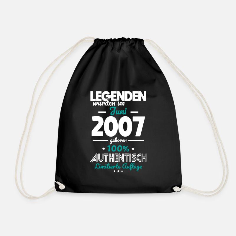 18. Geburtstag - Legenden wurden im Juni 2007 - Turnbeutel - Schwarz