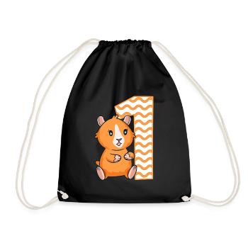 1er anniversaire Cochon d’Inde Fille 1 an - Sac de sport léger - noir - Devant