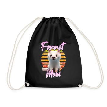 Frettchen Mama - Turnbeutel - Schwarz - Vorne