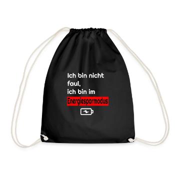 I'm Not Lazy ,Power Saving Mode T-shirt - Drawstring Bag - black - Front