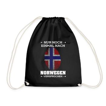 Nur noch einmal nach Norwegen Flagge Urlaub - Turnbeutel - Schwarz - Vorne