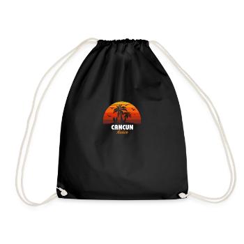 Retro Cancun Mexique Coucher de soleil Vacances vintage cool - Sac de sport léger - noir - Devant