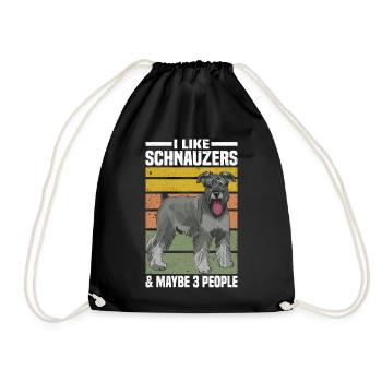 Schnauzer Liebhaber | Hunde Hund Haustier Geschenk - Turnbeutel - Schwarz - Vorne