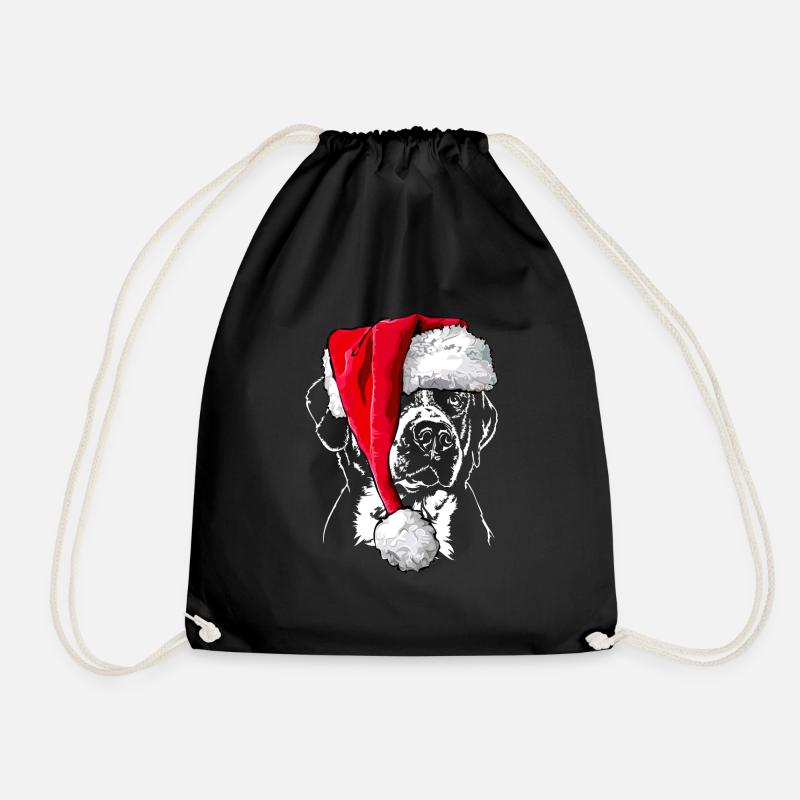 Santa GROSSER SCHWEIZER SENNENHUND Weihnachten - Turnbeutel - Schwarz