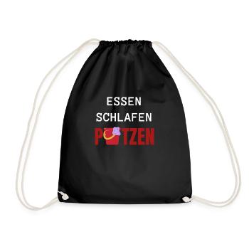 ESSEN SCHLAFEN PUTZEN - Turnbeutel - Schwarz - Vorne