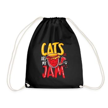 Funny cat motif Funny cats saying cat - Drawstring Bag - black - Front