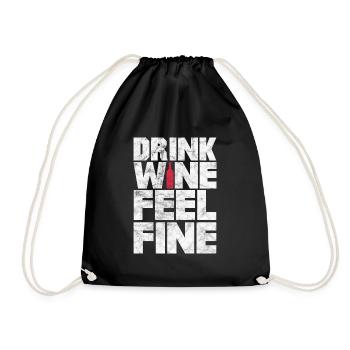 Drink Wine Feel Fine – I Wined A Lot But I - Drawstring Bag - black - Front