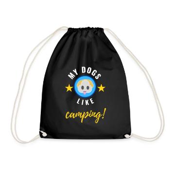 Meine Hunde lieben Camping! - Turnbeutel - Schwarz - Vorne